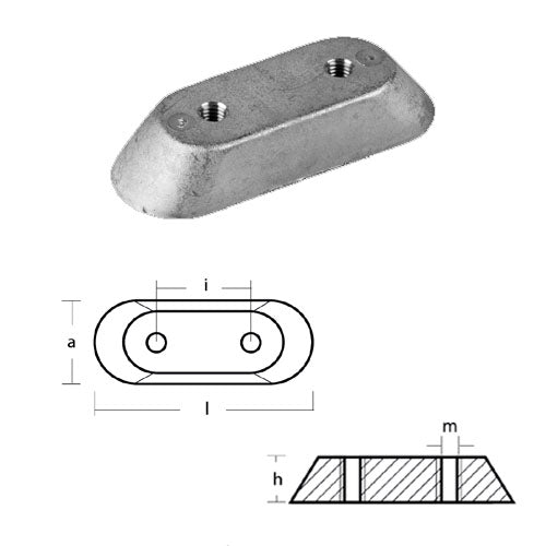 Anodo Piastrina per Johnson Evinrude 2 150 HP cv